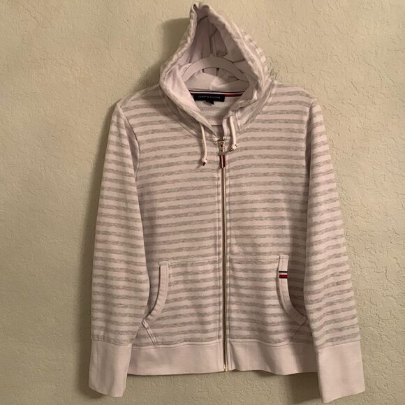 Tommy Hilfiger Stripped Hoodie Women’s Size L - Picture 1 of 11